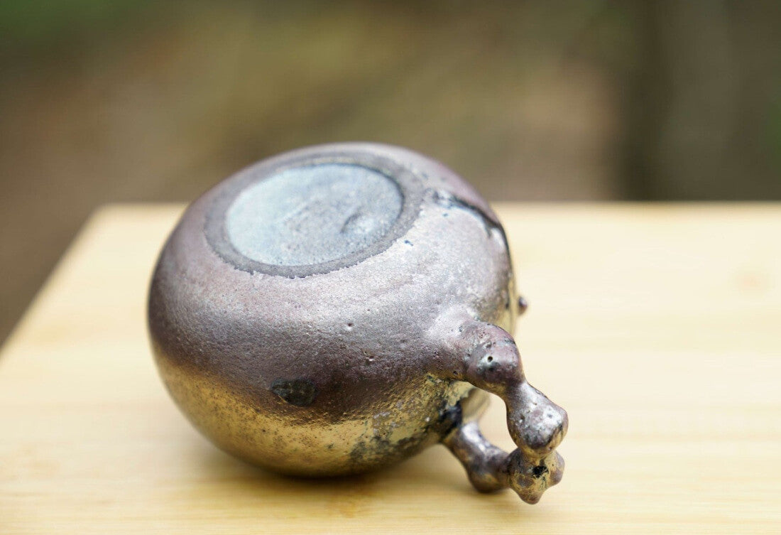 Masterpiece Langgui Jian Shui Purple Clay Teapot Wood-fired Beetle and Leaf