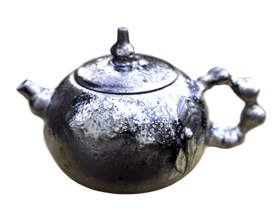 Masterpiece Langgui Jian Shui Purple Clay Teapot Wood-fired Beetle and Leaf