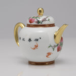 Masterpiece Gold-Plated Enamel Porcelain Teapot Longevity Peach