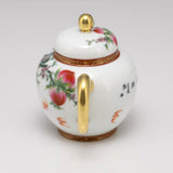 Masterpiece Gold-Plated Enamel Porcelain Teapot Longevity Peach