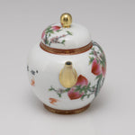 Masterpiece Gold-Plated Enamel Porcelain Teapot Longevity Peach