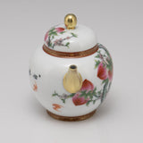 Masterpiece Gold-Plated Enamel Porcelain Teapot Longevity Peach