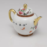 Masterpiece Gold-Plated Enamel Porcelain Teapot Longevity Peach
