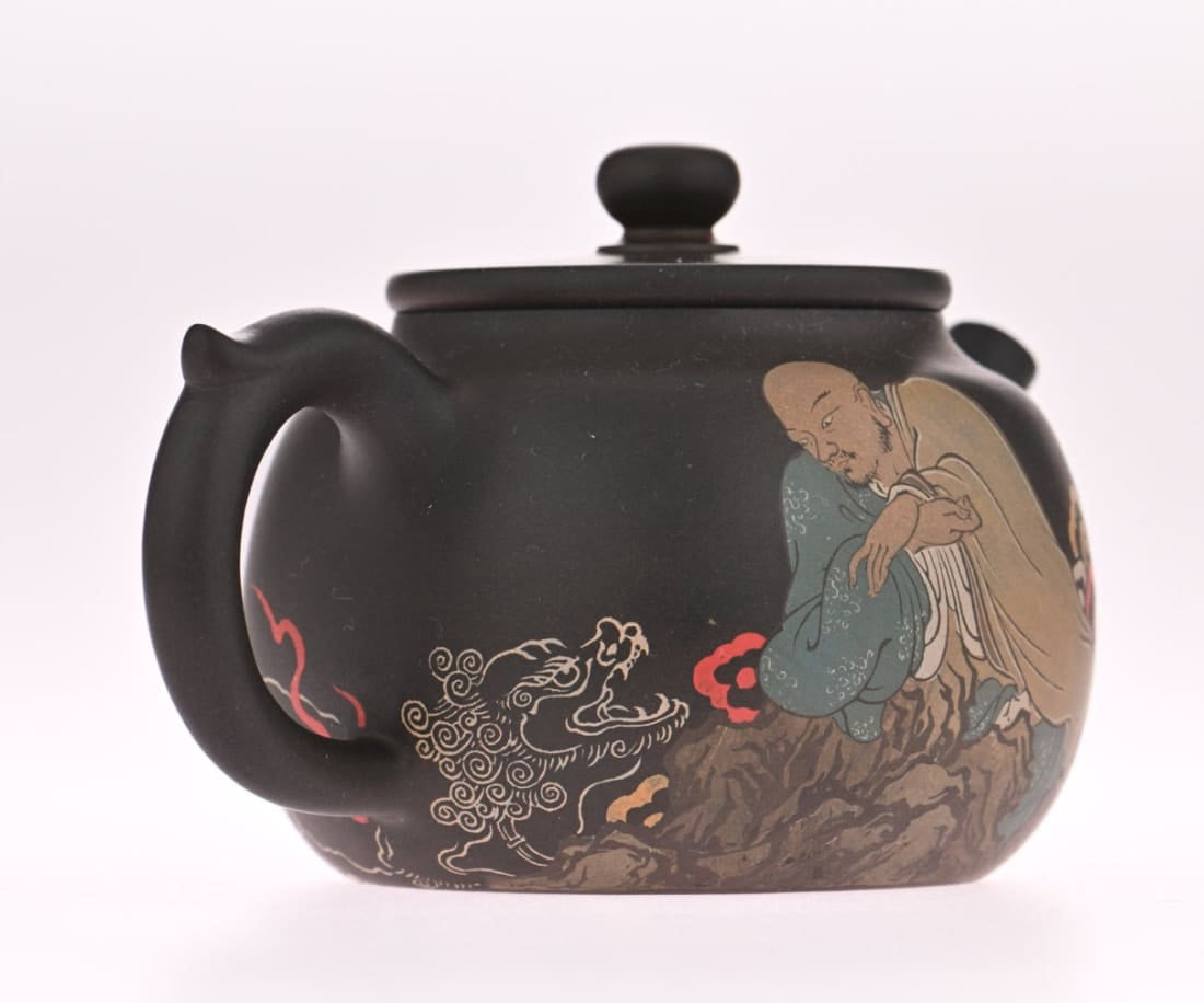 Masterpiece Jian Shui Clay Monk and Dragon Teapot