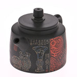 Masterpiece Jian Shui Clay Teapot Metal and Bronze Inscription Art