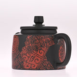 Masterpiece Jian Shui Clay Teapot Metal and Bronze Inscription Art