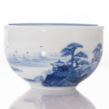 Masterpiece Jingdezhen Blue and White Porcelain Tea Bowl Distant Mountain Landscape