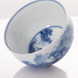 Masterpiece Jingdezhen Blue and White Porcelain Tea Bowl Distant Mountain Landscape