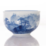 Masterpiece Jingdezhen Blue and White Porcelain Tea Bowl Distant Mountain Landscape