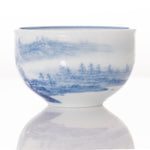 Masterpiece Jingdezhen Blue and White Porcelain Tea Bowl Distant Mountain Landscape