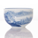 Masterpiece Jingdezhen Blue and White Porcelain Tea Bowl Distant Mountain Landscape
