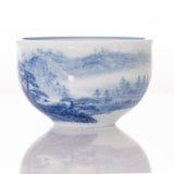 Masterpiece Jingdezhen Blue and White Porcelain Tea Bowl Distant Mountain Landscape