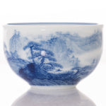 Masterpiece Jingdezhen Blue and White Porcelain Tea Bowl Distant Mountain Landscape