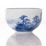 Masterpiece Jingdezhen Blue and White Porcelain Tea Bowl Distant Mountain Landscape