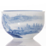 Masterpiece Jingdezhen Blue and White Porcelain Tea Bowl Distant Mountain Landscape