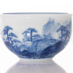 Masterpiece Jingdezhen Blue and White Porcelain Tea Bowl Distant Mountain Landscape
