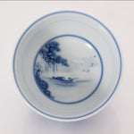 Masterpiece Jingdezhen Blue and White Porcelain Tea Bowl Distant Mountain Landscape