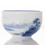 Masterpiece Jingdezhen Blue and White Porcelain Tea Bowl Distant Mountain Landscape