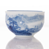 Masterpiece Jingdezhen Blue and White Porcelain Tea Bowl Distant Mountain Landscape