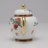 Masterpiece Gold-Plated Enamel Porcelain Teapot Longevity Peach