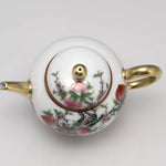 Masterpiece Gold-Plated Enamel Porcelain Teapot Longevity Peach