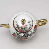 Masterpiece Gold-Plated Enamel Porcelain Teapot Longevity Peach