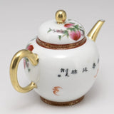 Masterpiece Gold-Plated Enamel Porcelain Teapot Longevity Peach