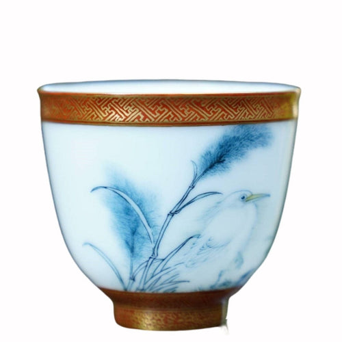 Masterpiece Jingdezhen Wucai Porcelain Gold Banded Wucai Prosperity Teacup