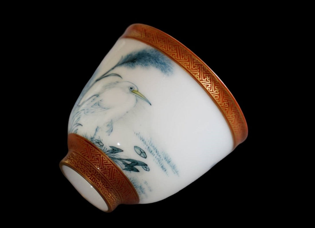 Masterpiece Jingdezhen Wucai Porcelain Gold Banded Wucai Prosperity Teacup