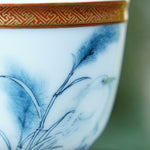 Masterpiece Jingdezhen Wucai Porcelain Gold Banded Wucai Prosperity Teacup