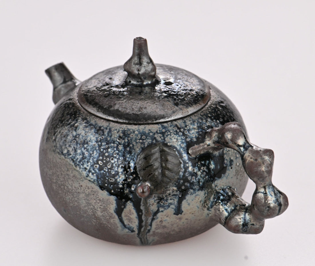 Masterpiece Langgui Jian Shui Purple Clay Teapot Wood-fired Beetle and Leaf