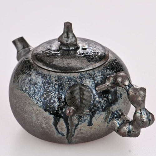 Masterpiece Langgui Jian Shui Purple Clay Teapot Wood-fired Beetle and Leaf