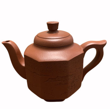 Masterpiece Yixing Zisha Teapot Octagonal Tall-hat Shi Mao Hu