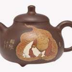 Masterpiece Yixing Zisha Clay-Painting Teapot Ru Ding Zen Happiness