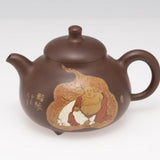 Masterpiece Yixing Zisha Clay-Painting Teapot Ru Ding Zen Happiness