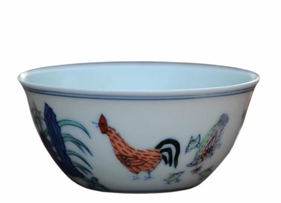 Tea Ware - Porcelain Chicken Cup Replica of Ming Dynasty Chenghua