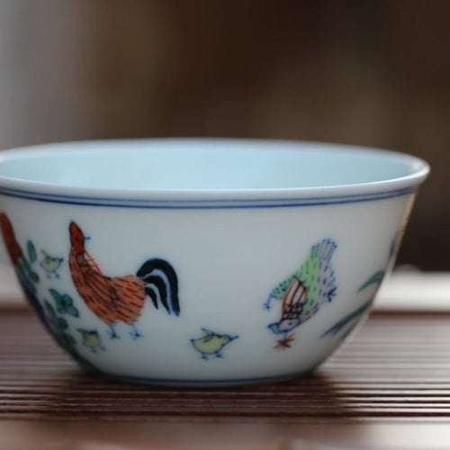 Porcelain Chicken Cup Replica of Ming Dynasty Chenghua Mark