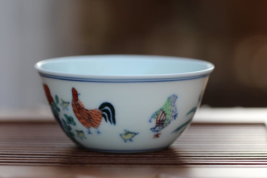 Tea Ware - Porcelain Chicken Cup Replica of Ming Dynasty Chenghua