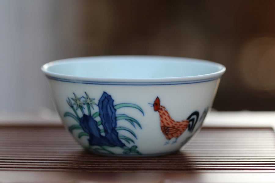 Tea Ware - Porcelain Chicken Cup Replica of Ming Dynasty Chenghua