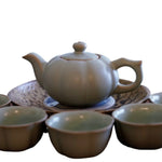 Ru Kiln Porcelain Sunflower Teapot with optional Matching Base and Teacup Set