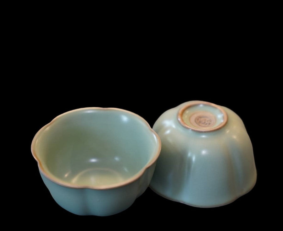 Ru Kiln Porcelain Sunflower Teapot with optional Matching Base and Teacup Set