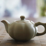 Ru Kiln Porcelain Sunflower Teapot with optional Matching Base and Teacup Set