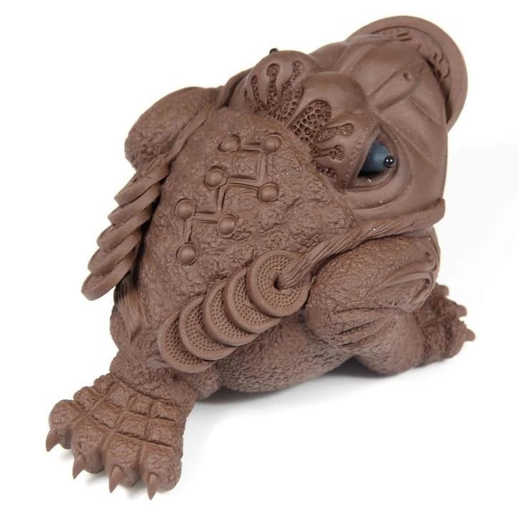 Tea Ware - Tea Pet Lucky Toad With Movable Eyes and Rotating Coin