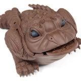 Tea Pet Lucky Toad With Movable Eyes and Rotating Coin Handmade
