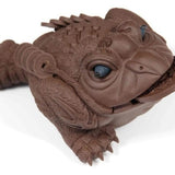 Tea Pet Lucky Toad With Movable Eyes and Rotating Coin Handmade