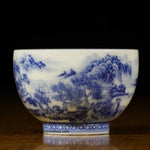 Jingdezhen Treasure Blue and White Porcelain Teacup Elaborate Landscape