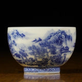 Jingdezhen Treasure Blue and White Porcelain Teacup Elaborate Landscape