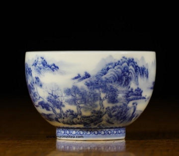 Tea Ware - Treasure Blue and White Porcelain Cup Elaborately Styled