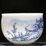 Treasure Blue and White Porcelain Teacup Masterpiece Landscape