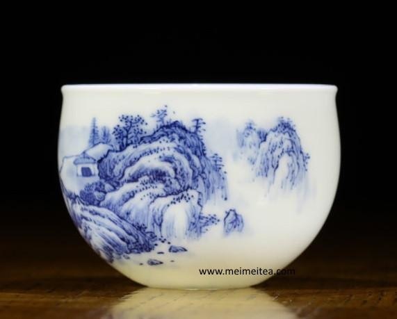 Treasure Blue and White Porcelain Teacup Masterpiece Landscape